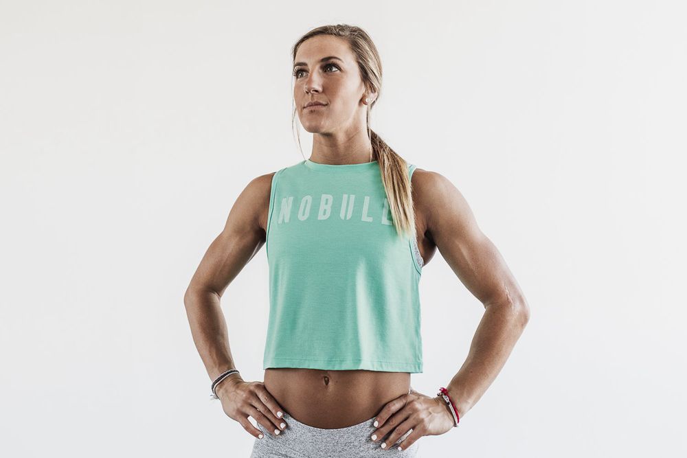 NOBULL Women's Muscle Tank Tops - Aqua - Ireland (5360VGFMQ)